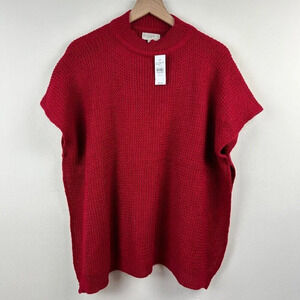 Loft Poncho Womens XS / Small Red New with Tag Oversized Boxy Sweater Ladies